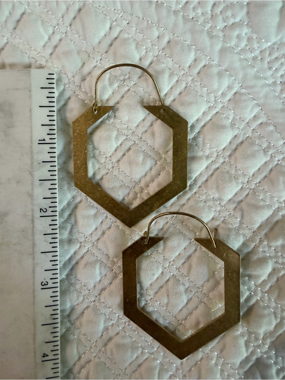 Gold Hexagon Hoop Earrings - Women Jewelry